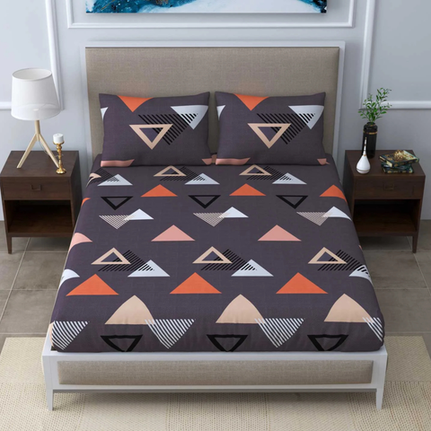 Polycotton Printed Geometric Sheet Set - Modern Design
